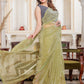 Contemporary Net Sea Green Sequins Saree