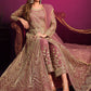 Floor Lenght Salwar Suit Net Pink Embroidered Salwar Kameez