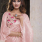 Classic Net Pink Embroidered Saree