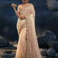 Trendy Saree Net Peach Embroidered Saree