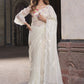 Contemporary Net White Sequins Saree
