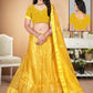 Lehenga Choli Net Yellow Sequins Lehenga Choli