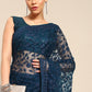 Classic Net Blue Embroidered Saree