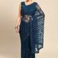 Classic Net Blue Embroidered Saree