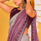 Contemporary Net Purple Digital Print Saree
