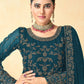 Salwar Suit Net Teal Embroidered Salwar Kameez