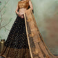 Lehenga Choli Net Black Embroidered Lehenga Choli