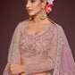 A Line Lehenga Net Pink Dori Work Lehenga Choli