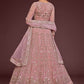 A Line Lehenga Net Pink Dori Work Lehenga Choli