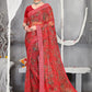 Traditional Saree Net Red Digital Print Saree