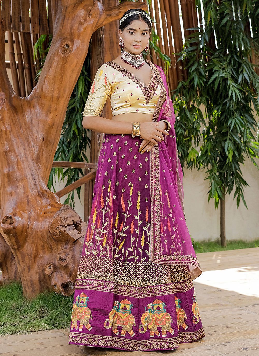 Lehenga Choli Net Purple Diamond Lehenga Choli