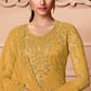 Salwar Suit Net Mustard Embroidered Salwar Kameez