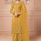 Salwar Suit Net Mustard Embroidered Salwar Kameez