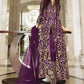 Trendy Suit Net Purple Cord Work Salwar Kameez