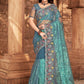 Trendy Saree Net Blue Embroidered Saree