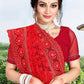 Trendy Saree Net Red Diamond Saree