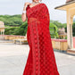 Trendy Saree Net Red Diamond Saree