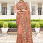 Trendy Saree Net Peach Embroidered Saree