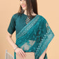 Contemporary Net Turquoise Aari Work Saree