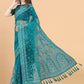 Contemporary Net Turquoise Aari Work Saree
