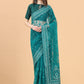 Contemporary Net Turquoise Aari Work Saree