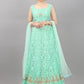 Lehenga Choli Net Turquoise Embroidered Lehenga Choli