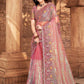 Trendy Saree Net Pink Embroidered Saree