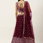 Lehenga Choli Net Maroon Embroidered Lehenga Choli