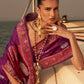 Trendy Saree Nylon Satin Purple Weaving Saree