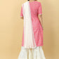 Sharara Set Cotton Off White Pink Digital Print Salwar Kameez