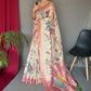 Trendy Saree Chanderi Off White Pink Digital Print Saree