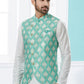 Indo Western Banarasi Silk Dupion Silk Off White Rama Jacquard Work Mens