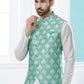 Indo Western Banarasi Silk Dupion Silk Off White Rama Jacquard Work Mens