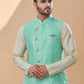 Kurta Payjama With Jacket Banarasi Silk Dupion Silk Off White Rama Jacquard Work Mens