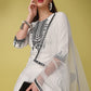 Salwar Suit Rayon Viscose Off White Embroidered Salwar Kameez