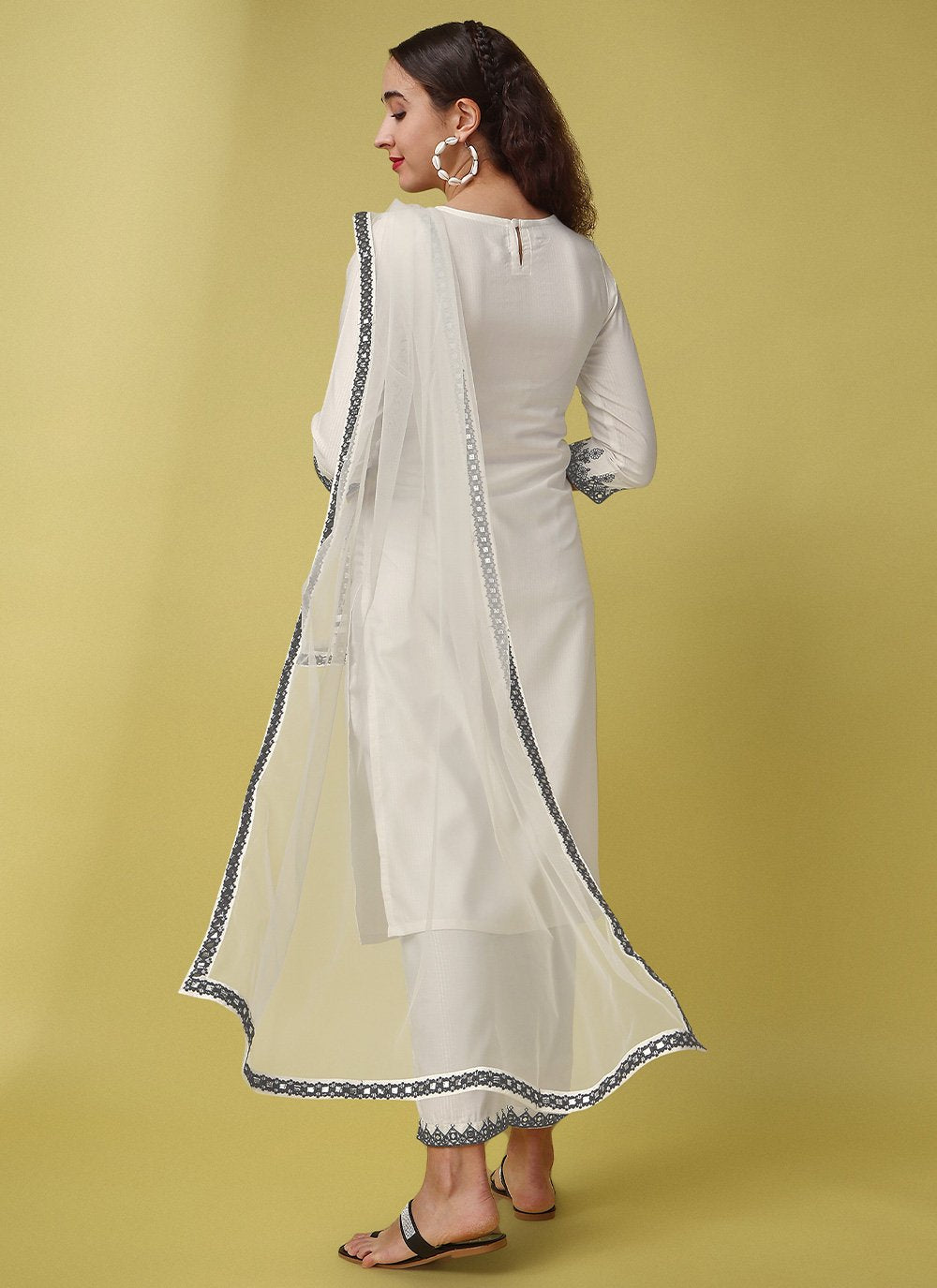 Salwar Suit Rayon Viscose Off White Embroidered Salwar Kameez