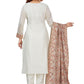 Straight Salwar Suit Chanderi Off White Embroidered Salwar Kameez