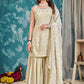 Straight Salwar Suit Georgette Off White Sequins Salwar Kameez