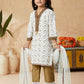 Pant Style Suit Cotton Off White Embroidered Kids