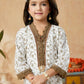 Pant Style Suit Cotton Off White Embroidered Kids