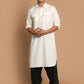 Kurta Pyjama Cotton Off White Plain Mens