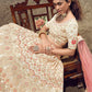 A Line Lehenga Georgette Off White Dori Work Lehenga Choli