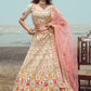 A Line Lehenga Georgette Off White Dori Work Lehenga Choli