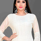 Designer Kurti Chiffon Georgette Off White Embroidered Kurtis