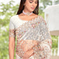 Classic Net Off White Embroidered Saree
