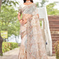 Classic Net Off White Embroidered Saree