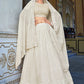 A Line Lehenga Georgette Off White Embroidered Lehenga Choli