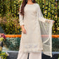 Floor Lenght Salwar Suit Faux Georgette Off White Embroidered Salwar Kameez