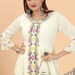 Casual Kurti Rayon Viscose Off White Embroidered Kurtis