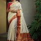 Trendy Saree Banarasi Silk Off White Weaving Saree